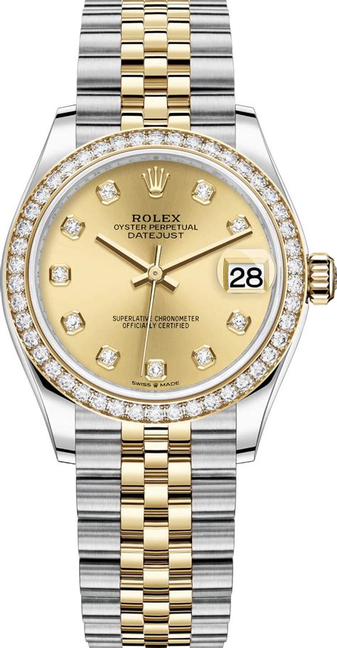 31mm yellow gold and steel rolex|Rolex 31mm diamond bezel.